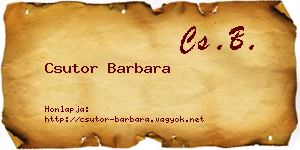 Csutor Barbara névjegykártya