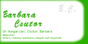 barbara csutor business card